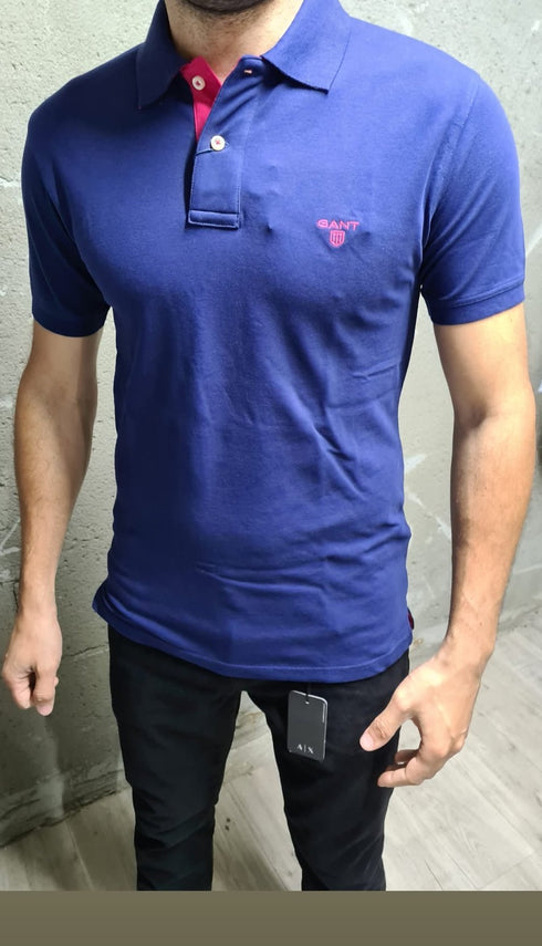 Gant TshirtPolo גאנט חולצת צווארון צבע כחול